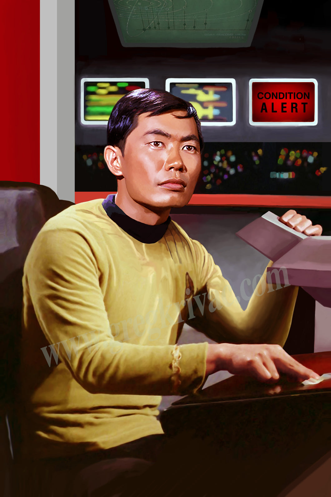Star Trek: LT Hikaru Sulu Limited Edition Glicee signed and numbered