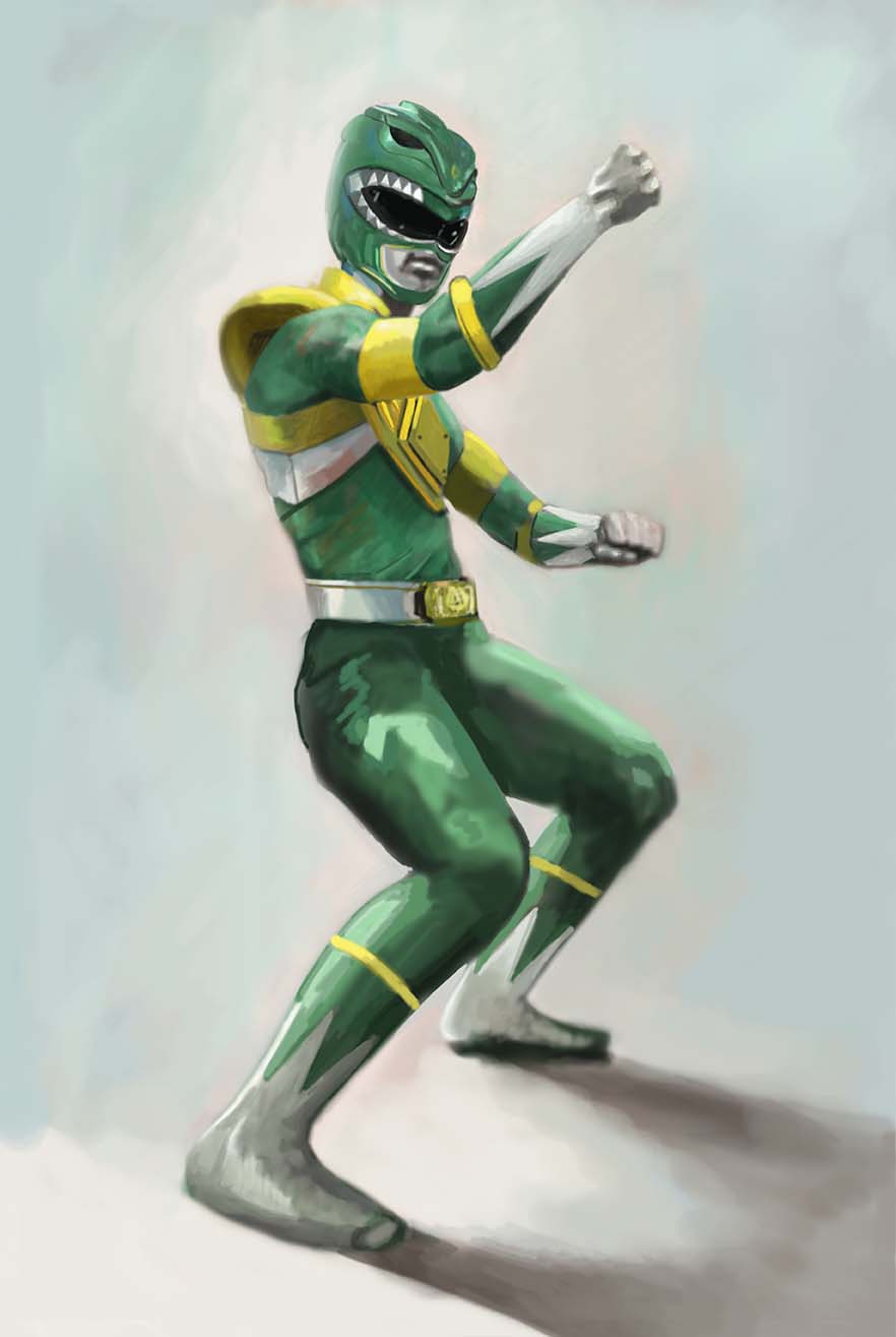 Oil sketch for the Green Ranger as part of the Power Rangers Series